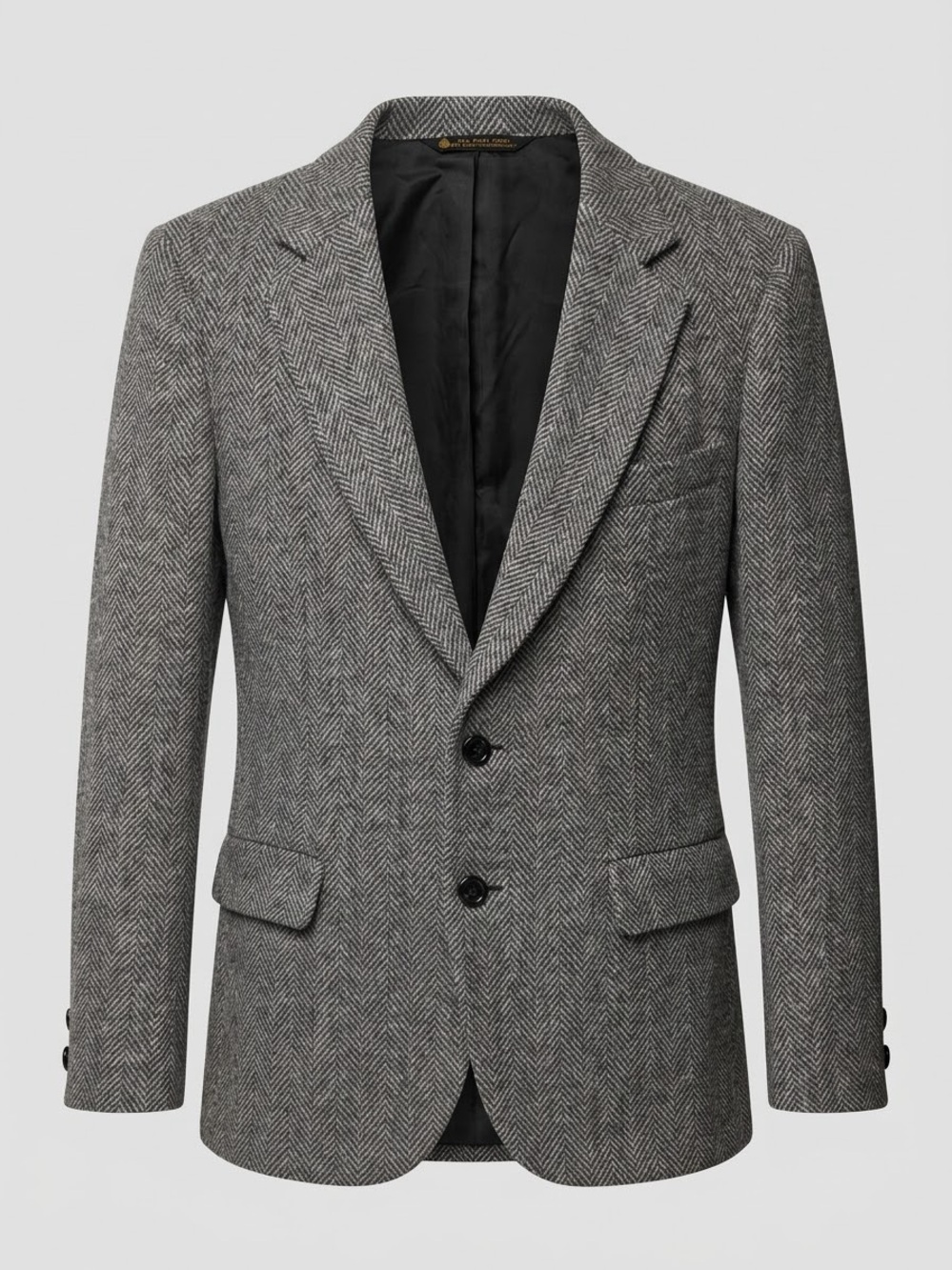 Tailored Vintage Kingsridge Grey Herringbone Tweed Wool Blazer Size 8-10